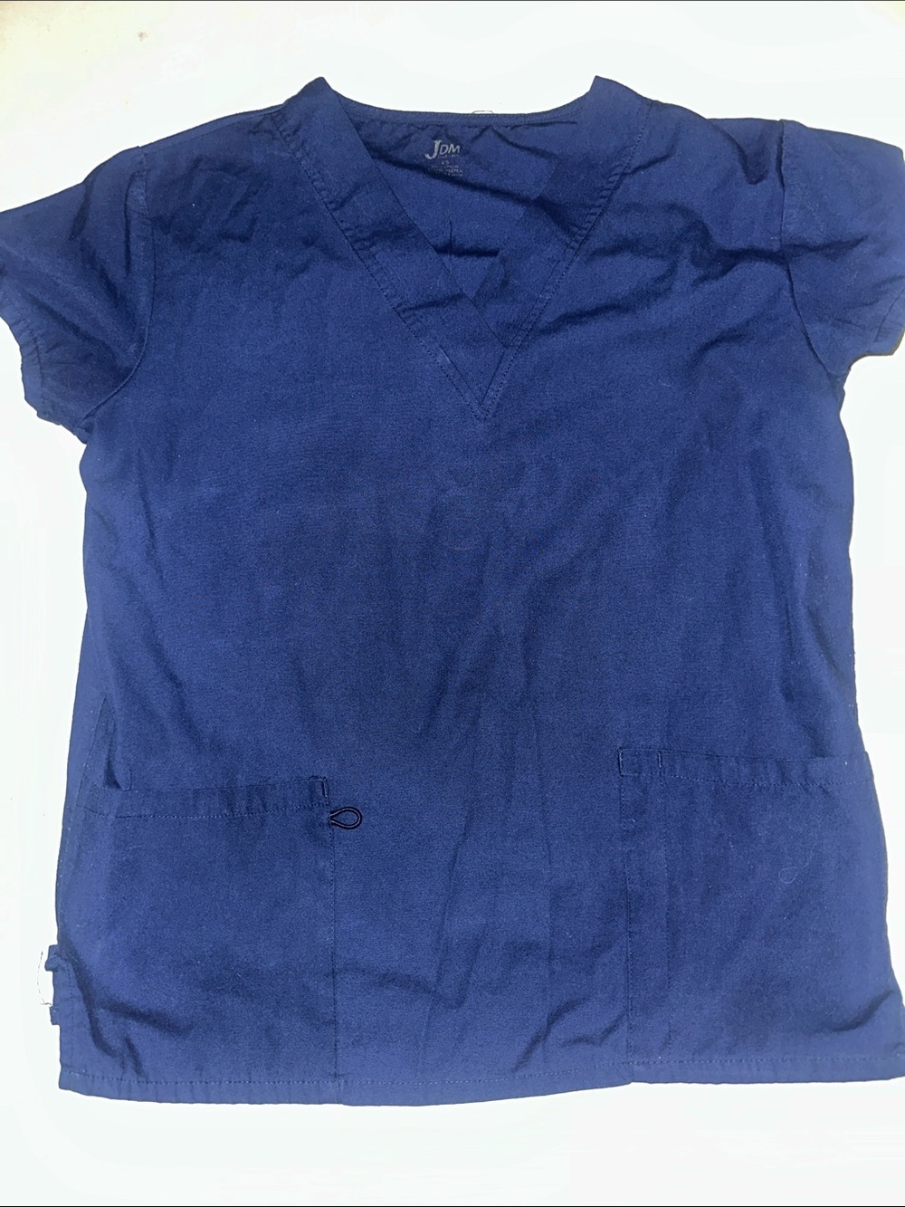 Womens Size XS Navy V-Neck Scrub Top with Front Pockets